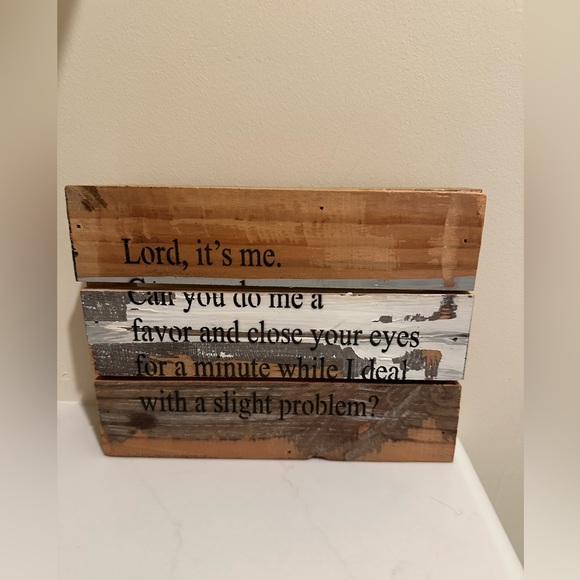 Sweet Bird & Co. Other - Rustic Brown and White Wood Wall Sign - Funny